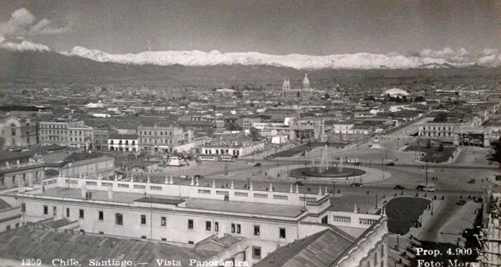 Santiago hacia el sur alrededor de 1930.
