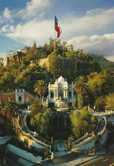 Entrada al Cerro Santa Lucía desde la Alameda, sin año determinado