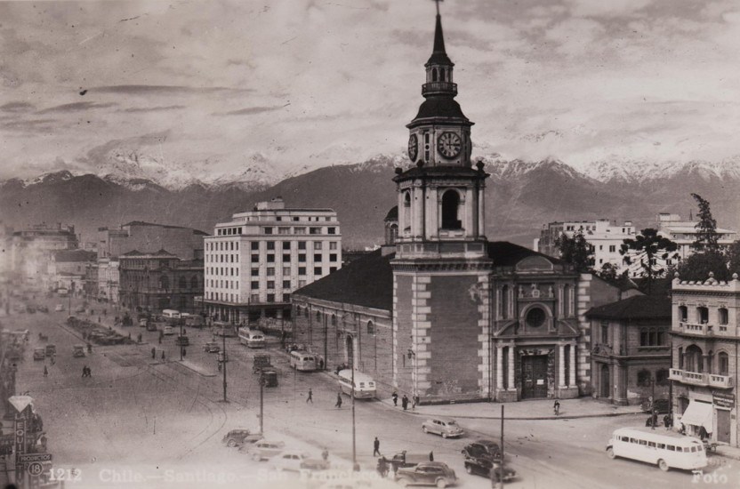 Iglesia de San Francisco y Alameda en los 50s.