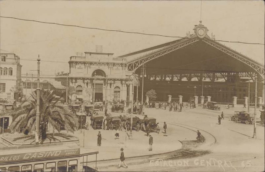 Estacion Central de Santiago alrededor de 1915