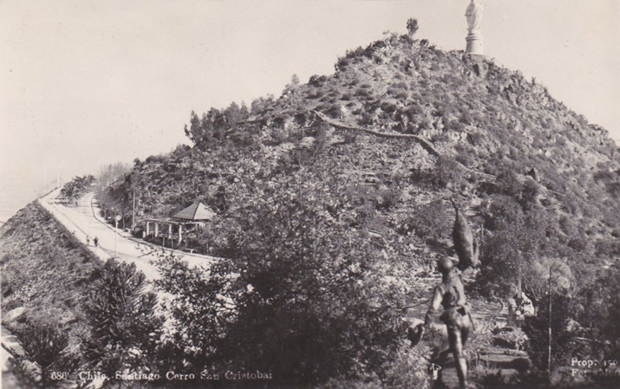 Cerro San Cristobal y Virgen Inmaculada de la Concepcion en 1951