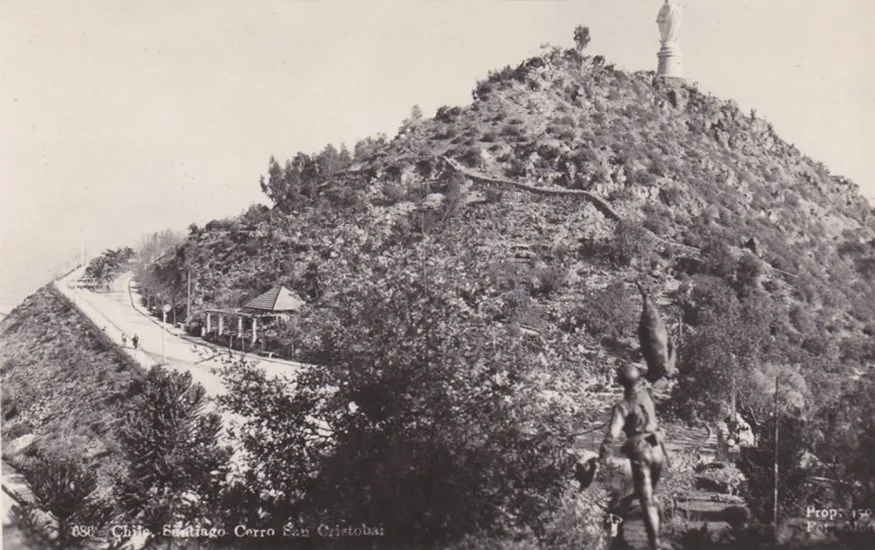 Cerro San Cristobal y Virgen Inmaculada de la Concepcion en 1951