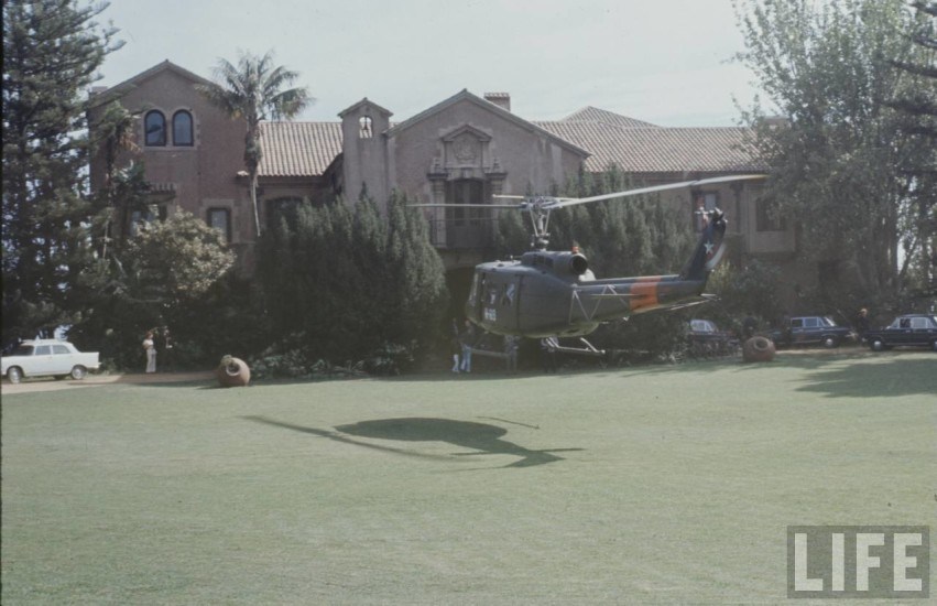 Helicóptero en Palacio Cerro Castillo en 1973