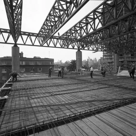 Construcción de la UNCTAD III en 1971