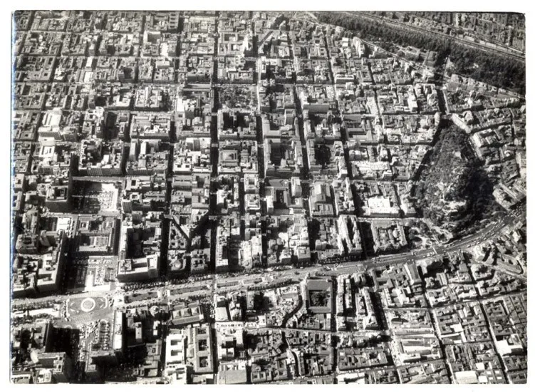 Vista aerea Santiago en 1954