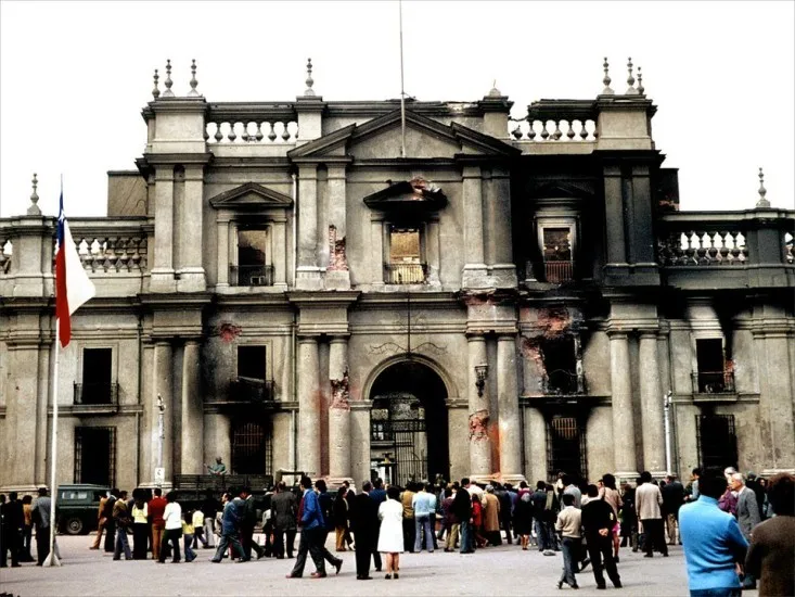 Palacio de la Moneda, días después del bombardeo del 11S