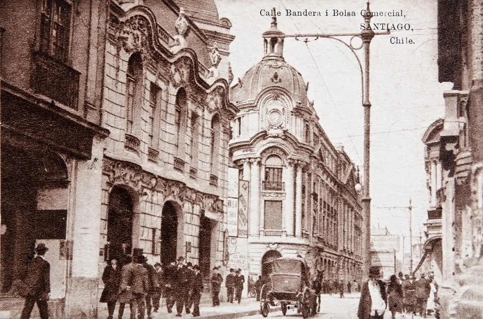 Calle Bandera de Santiago en 1920