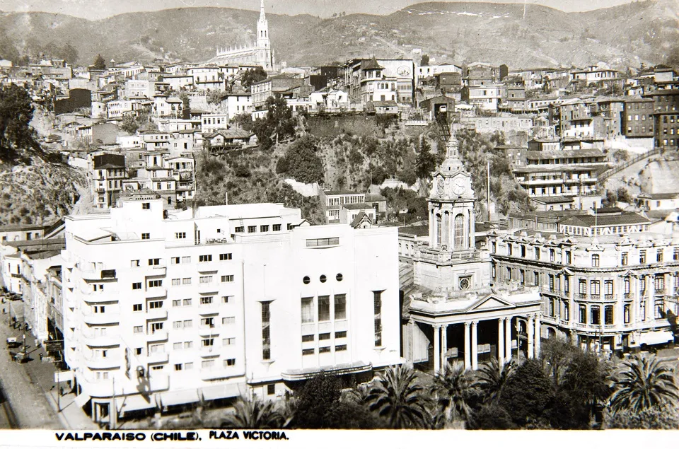 Plaza Victoria de Valparaíso en 1940