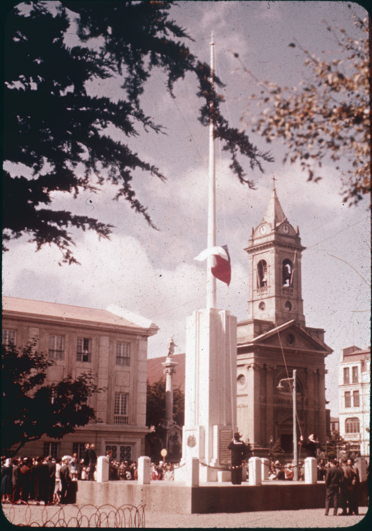 Asta de la bandera, Plaza de Armas, Punta Arenas años 60