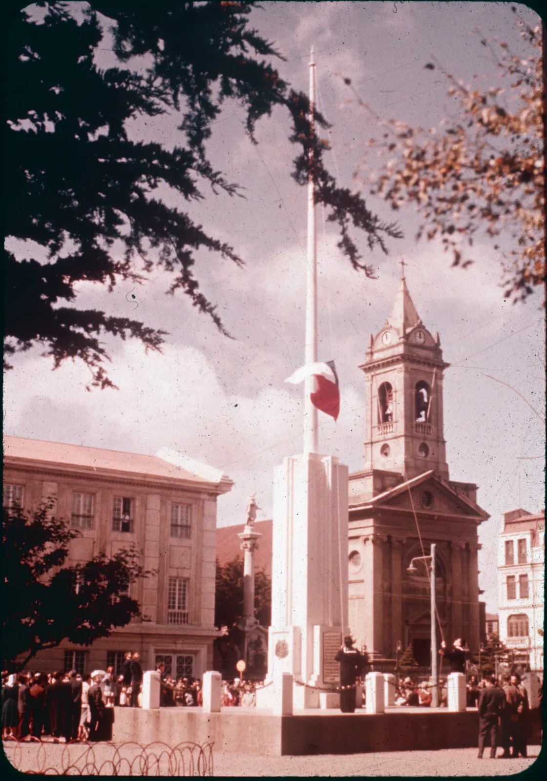 Asta de la bandera, Plaza de Armas, Punta Arenas años 60