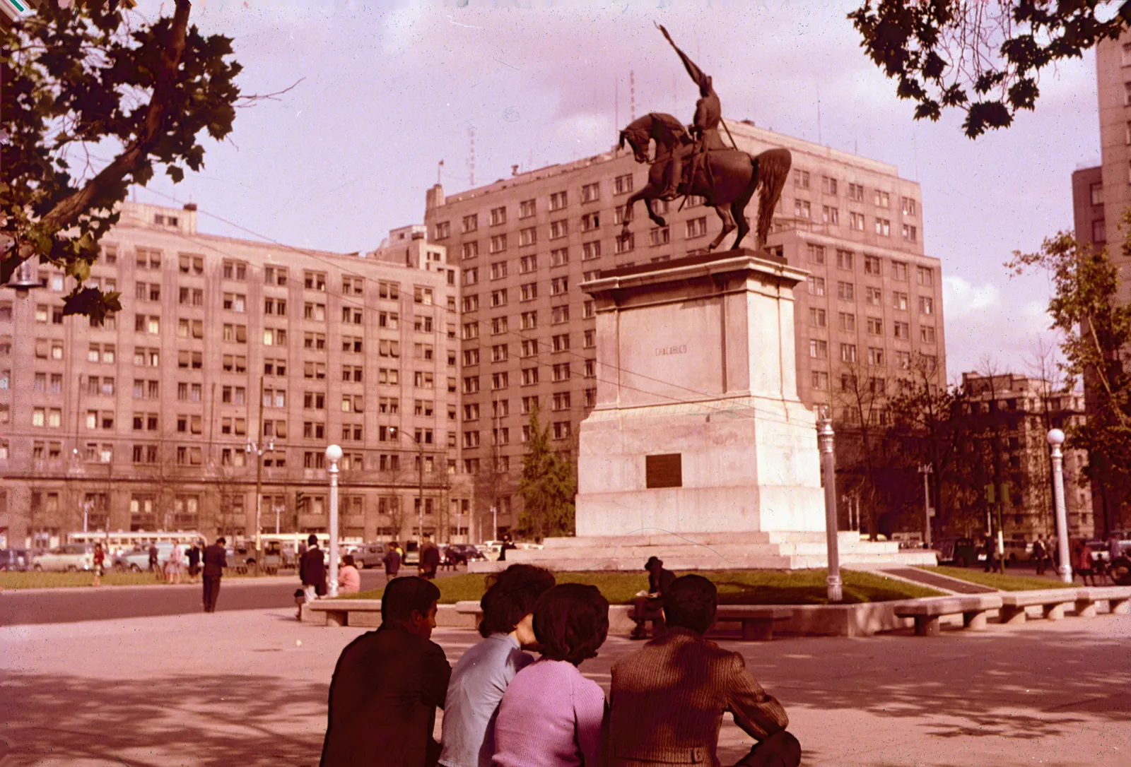 Monumento al General San Martin en el eje Bulnes, años 60´s
