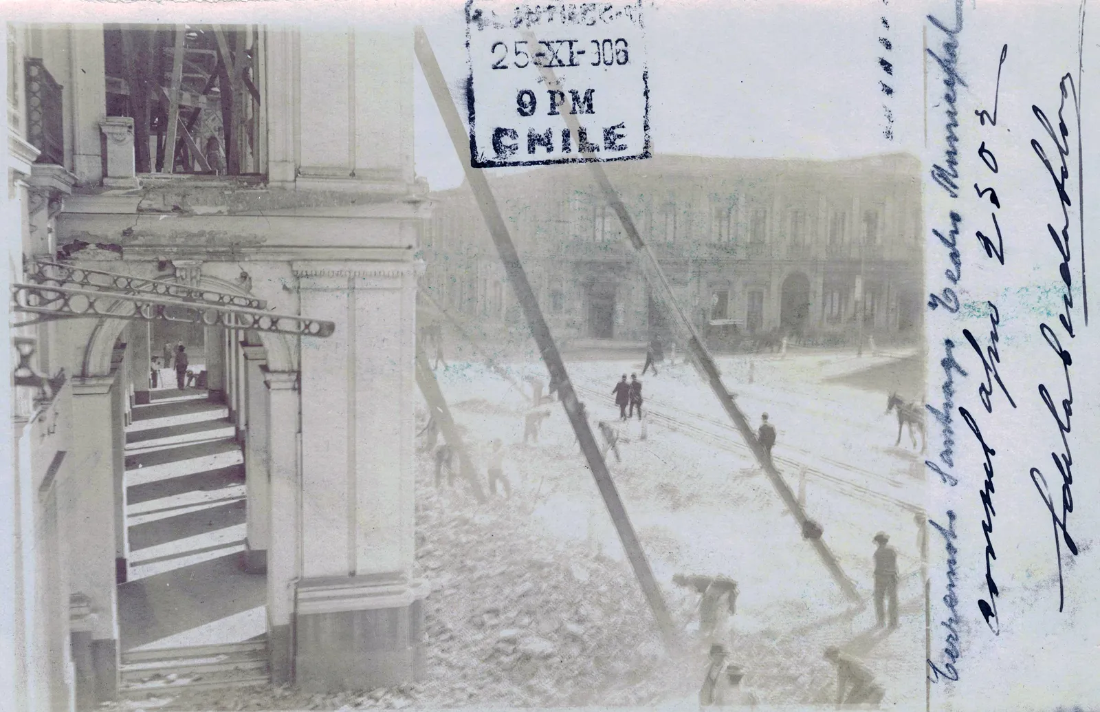 Teatro Municipal de Santiago después del terremoto de 1906