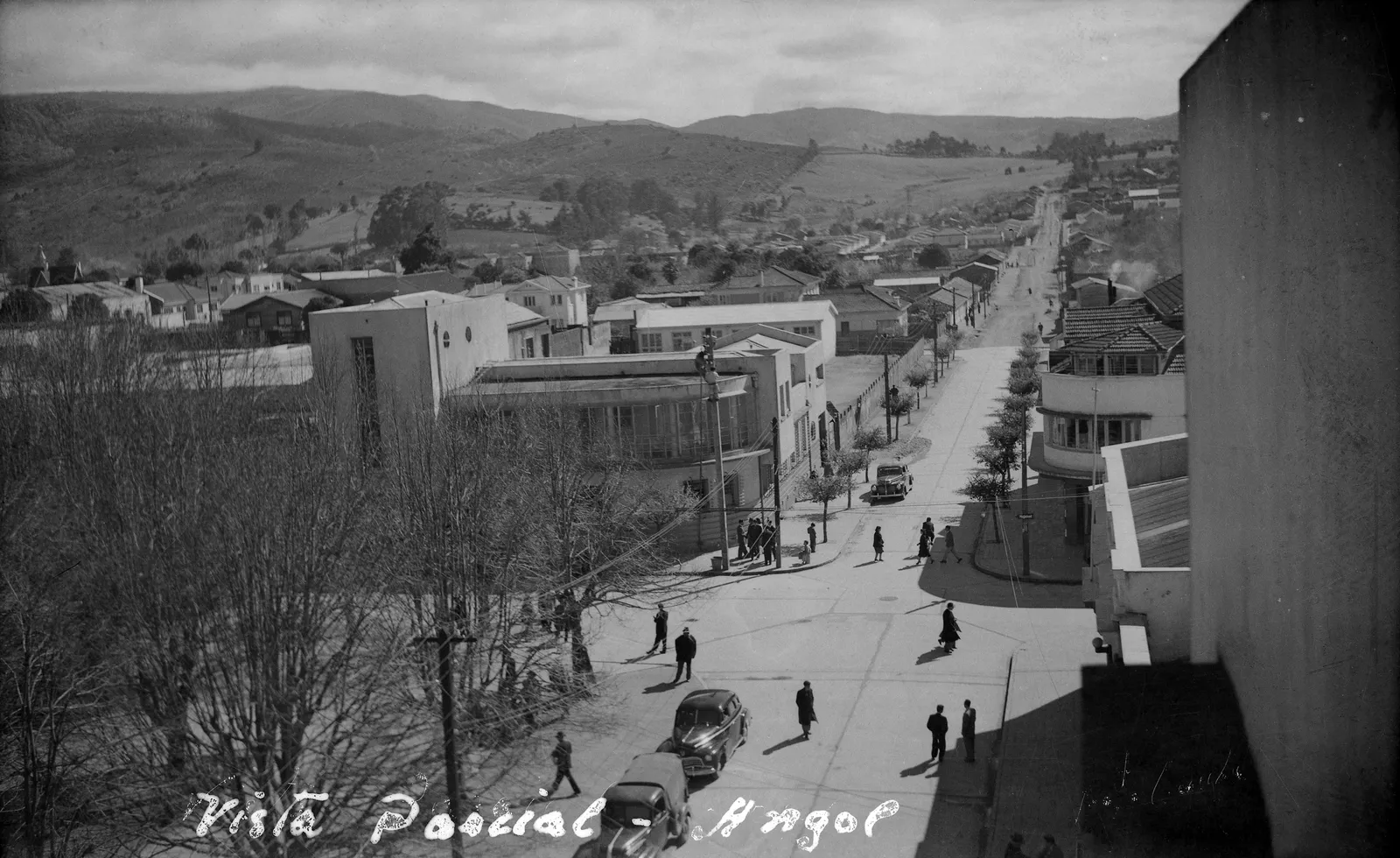 Vista al centro de Angol en 1952