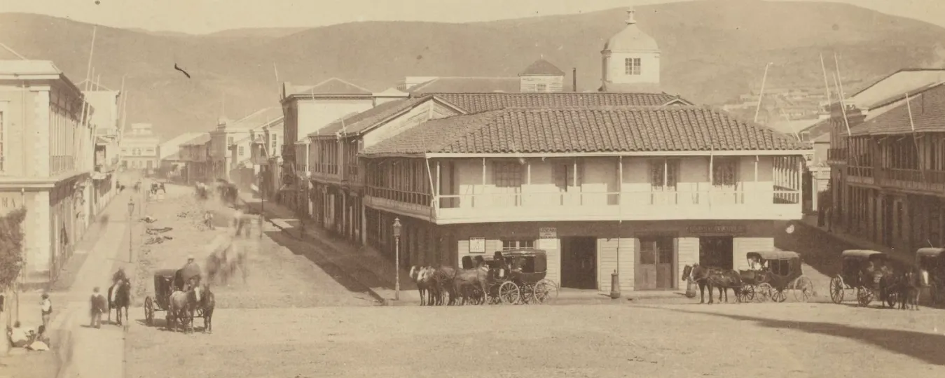 Centro de Valparaíso calle Victoria (Pedro Montt), 1860
