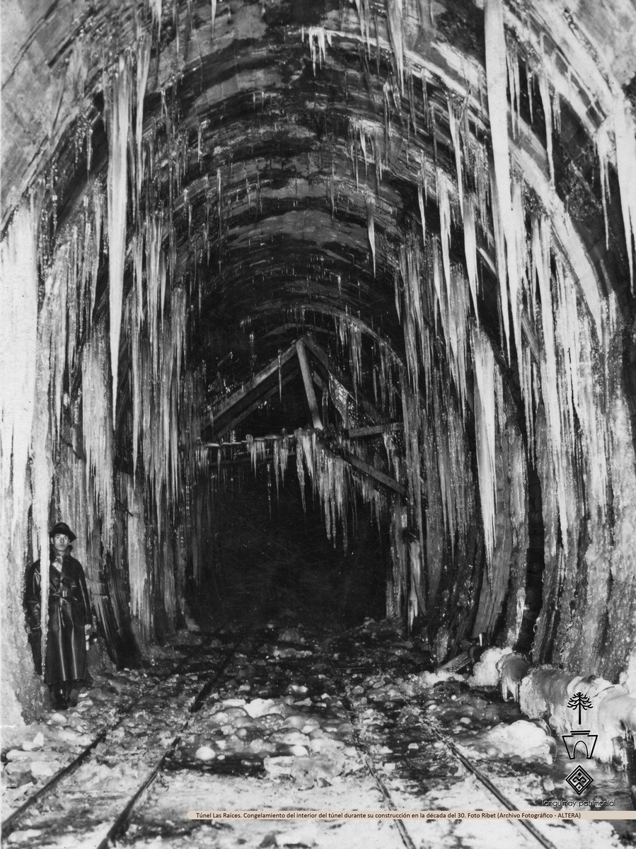 Congelamiento del Túnel Las Raíces de Lonquimay en 1932