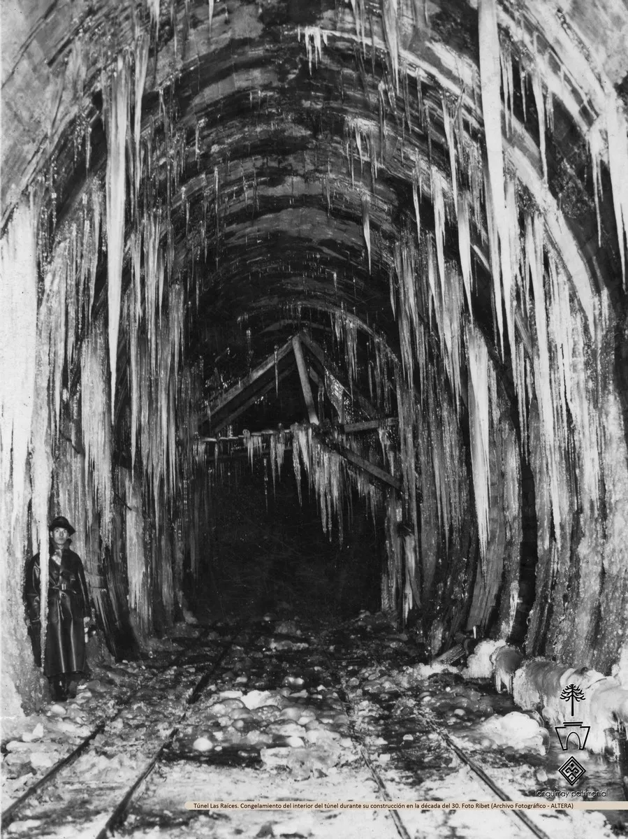 Congelamiento del Túnel Las Raíces de Lonquimay en 1932