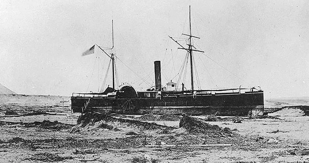 Buque barado en Arica en 1868