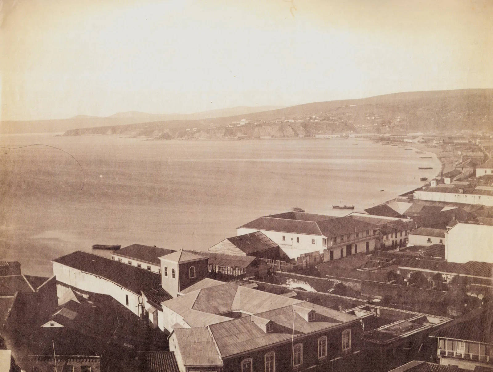 Vista de la Bahía de Valparaíso año 1870
