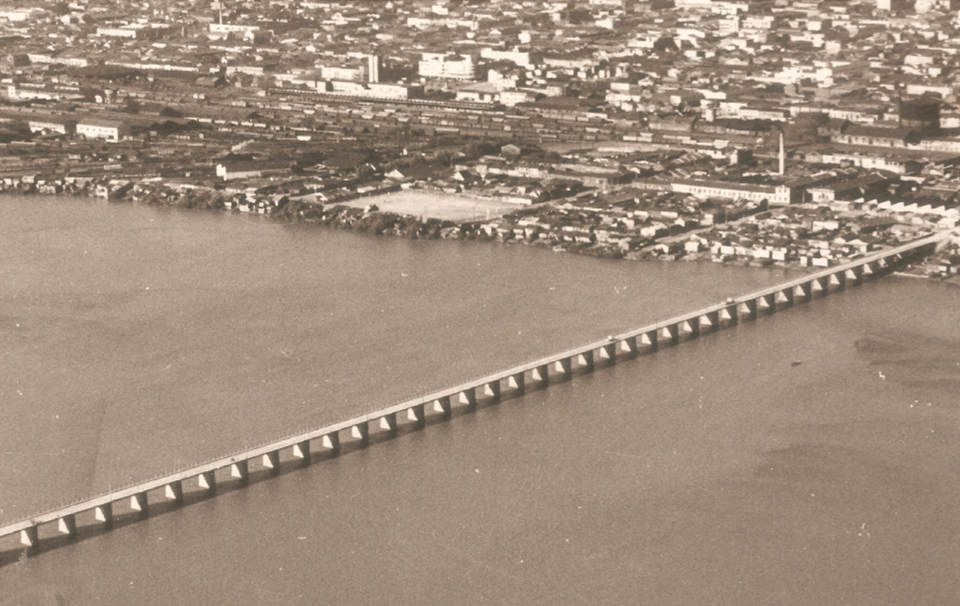 Puente Viejo, maestranza ferroviaria y Aurora de Chile, 1960