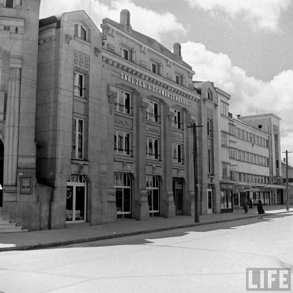El ex banco de Osorno, la Unión y la ferretería Saelzer y Schwarzenberg, 1941