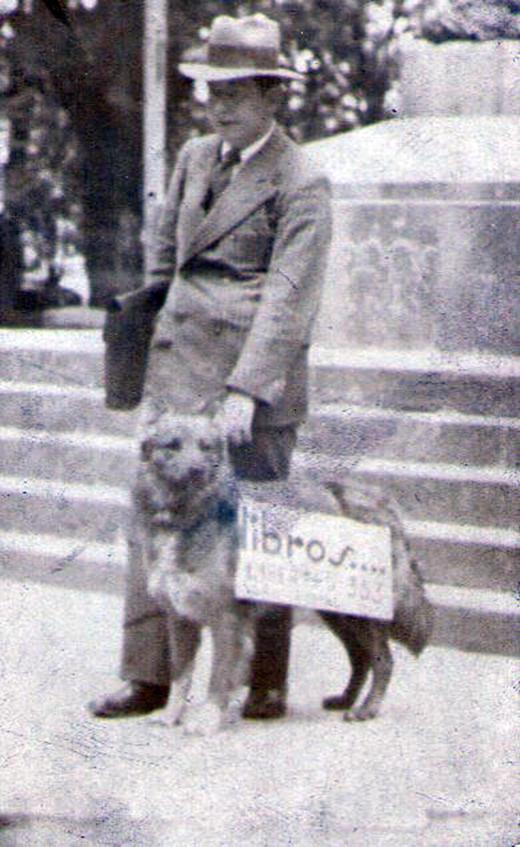 Propagandista y su perro, Talca 1930
