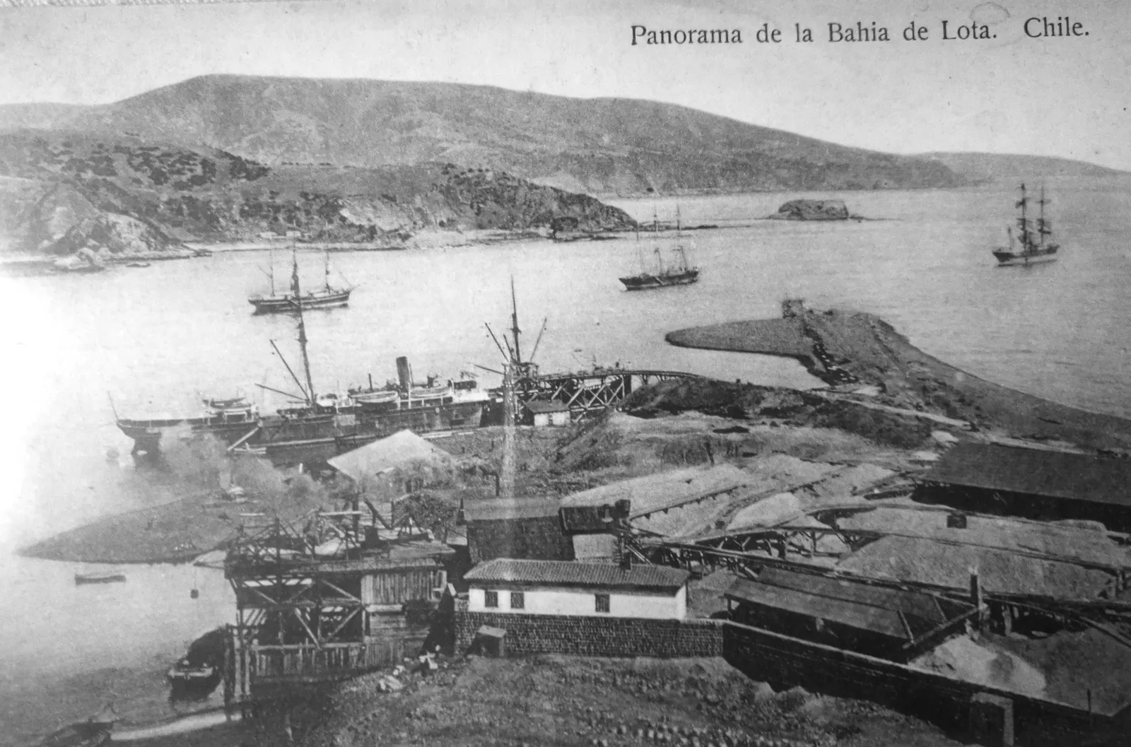 Panorama de la Bahía de Lota en 1913