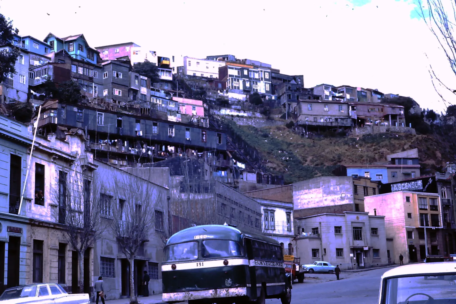 Ascensor La Cruz de Valparaíso en los 70s