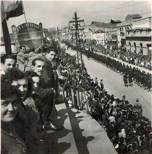 Desfile conmemorativo del Desastre de Rancagua, 1945