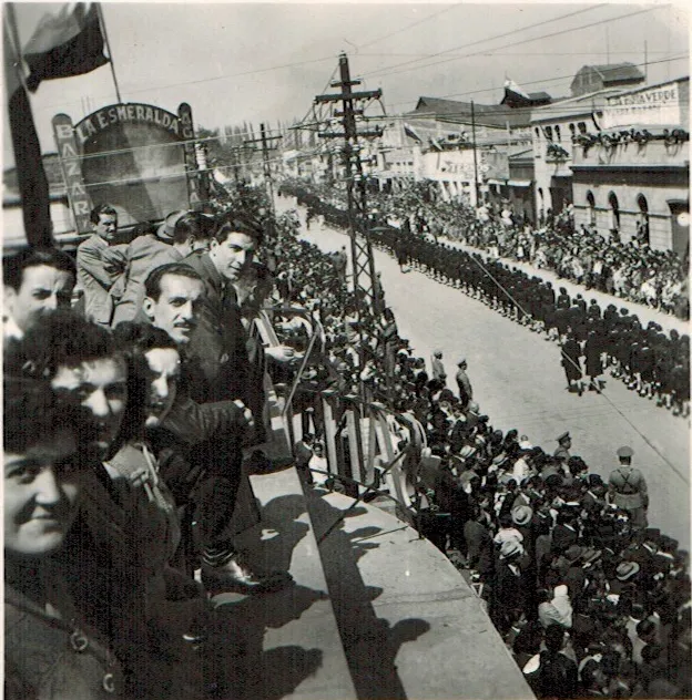 Desfile conmemorativo del Desastre de Rancagua, 1945