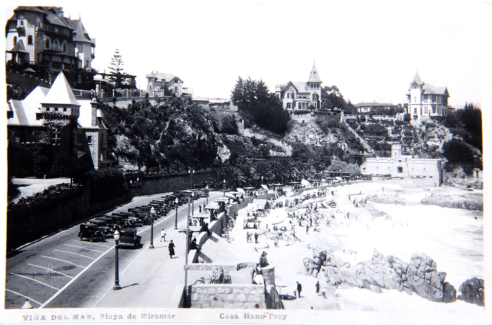 Viña del Mar, playa de Miramar circa 1920