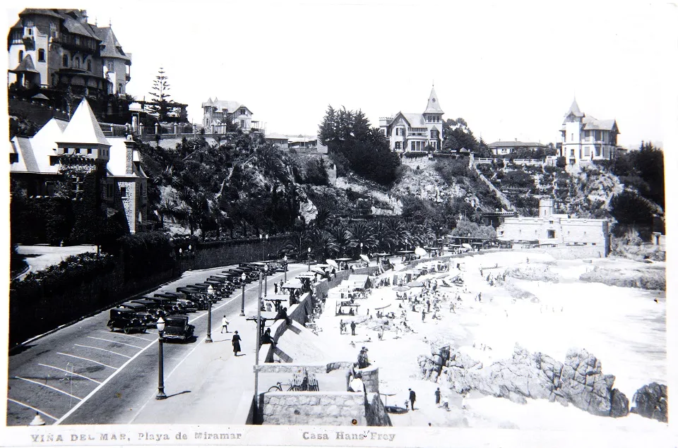Viña del Mar, playa de Miramar circa 1920