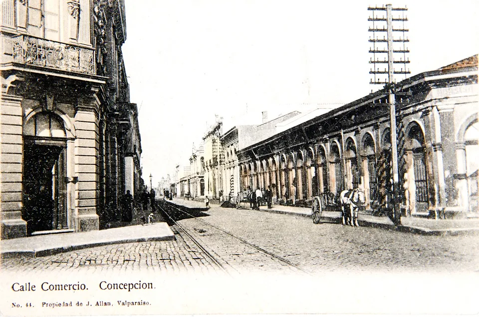 Calle Comercio de Concepción ca. 1910