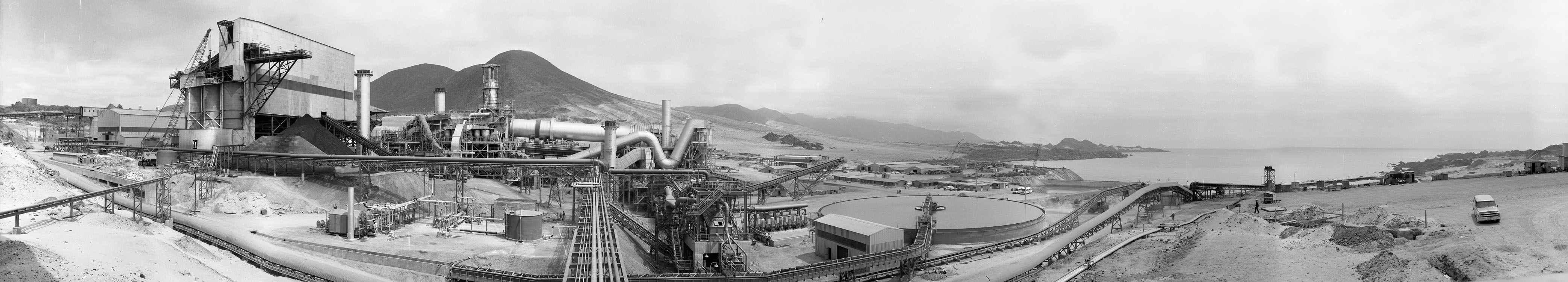 Panorámica de la planta de pellet de Huasco, 1977