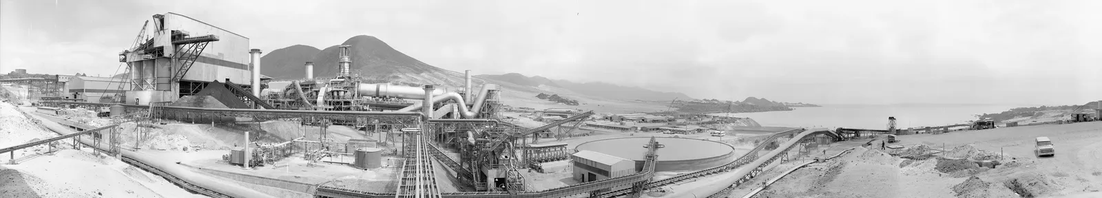 Panorámica de la planta de pellet de Huasco, 1977