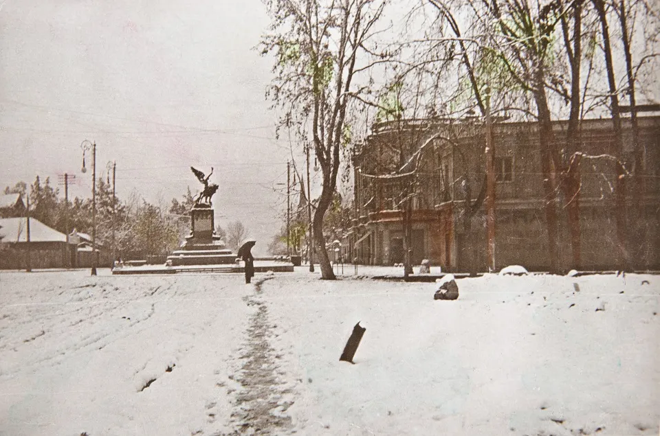 Plaza Italia nevada en 1912