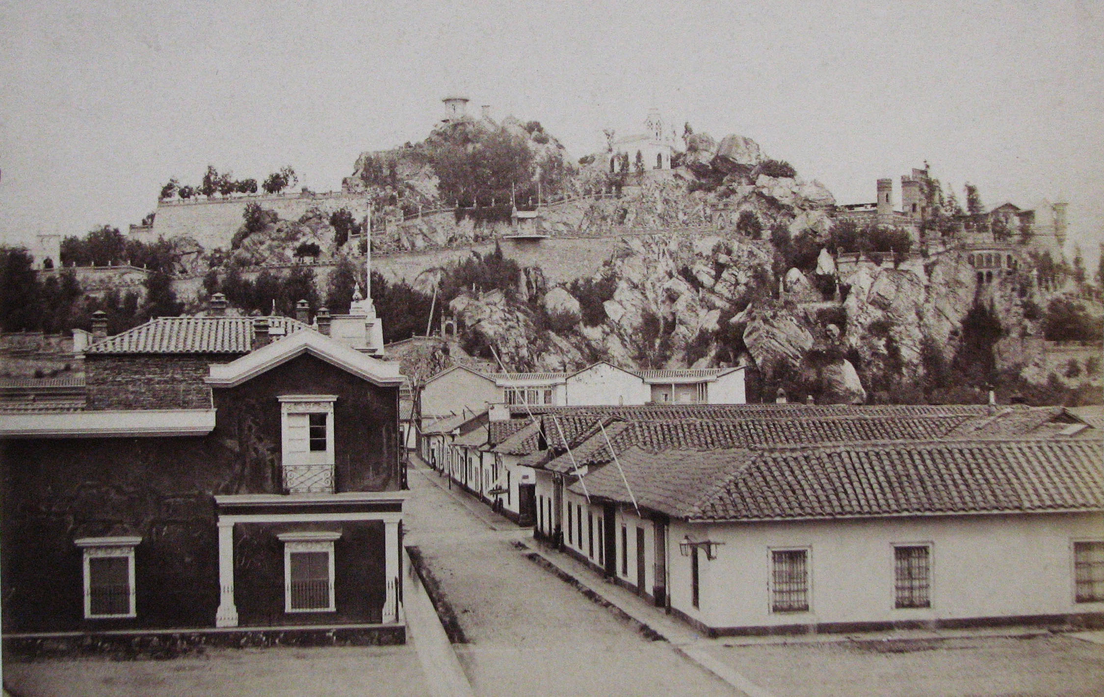 Cerro Santa Lucía en 1880