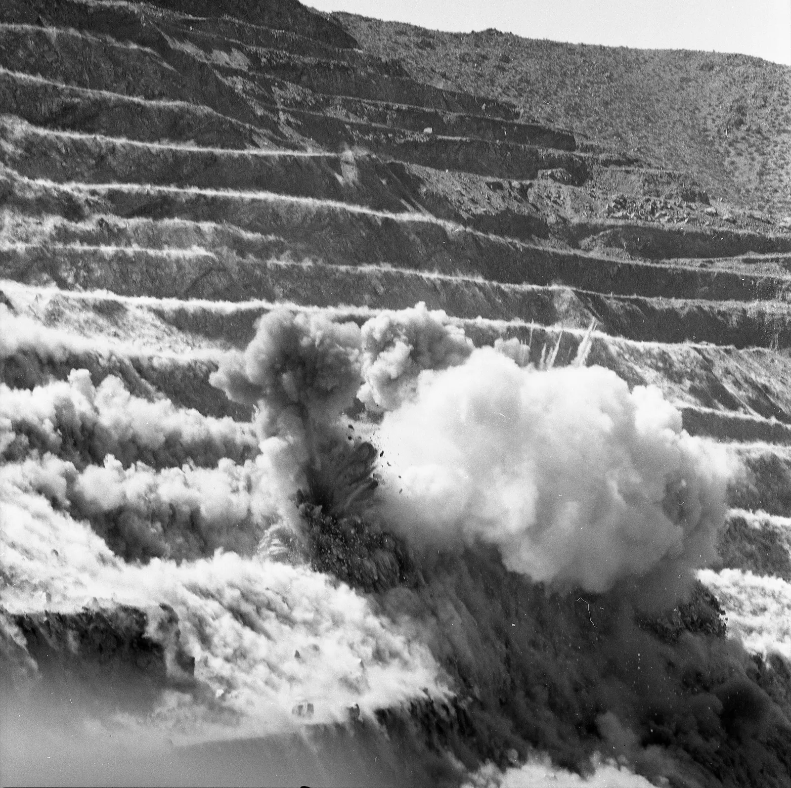 Tronadura en Mina Chuquicamata, 1969