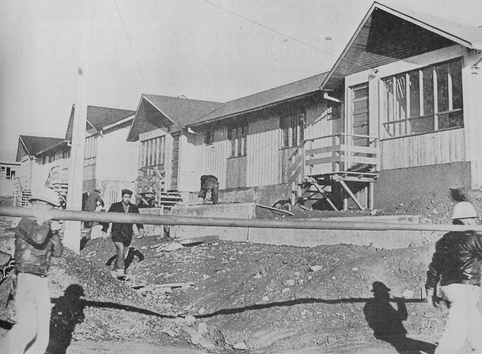 Construcción de la población Endesa, Punta Arenas, 1967