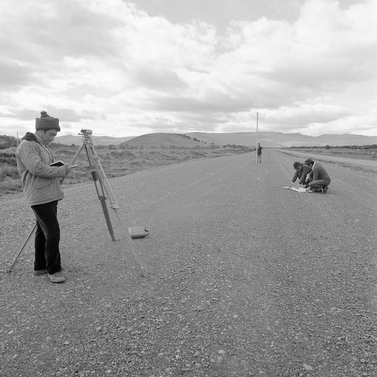 Construcción de la ruta 9, en 1966
