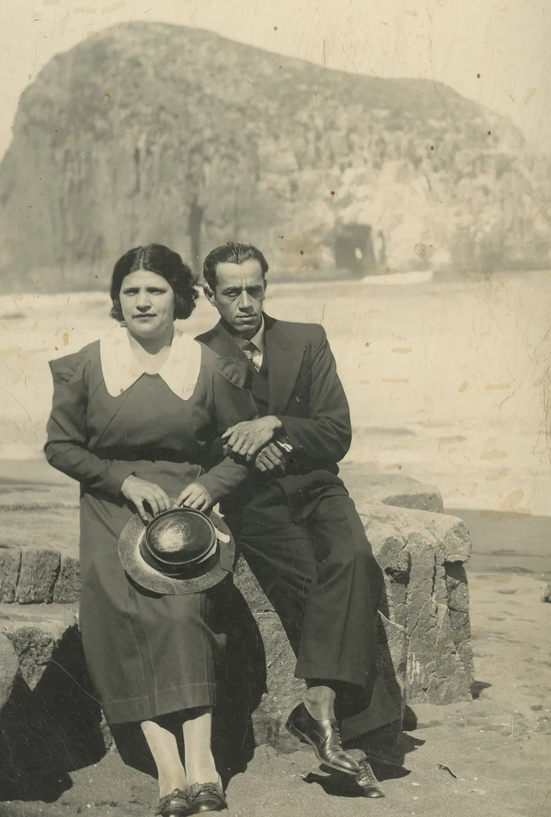 Pareja en la playa Constitución en 1935
