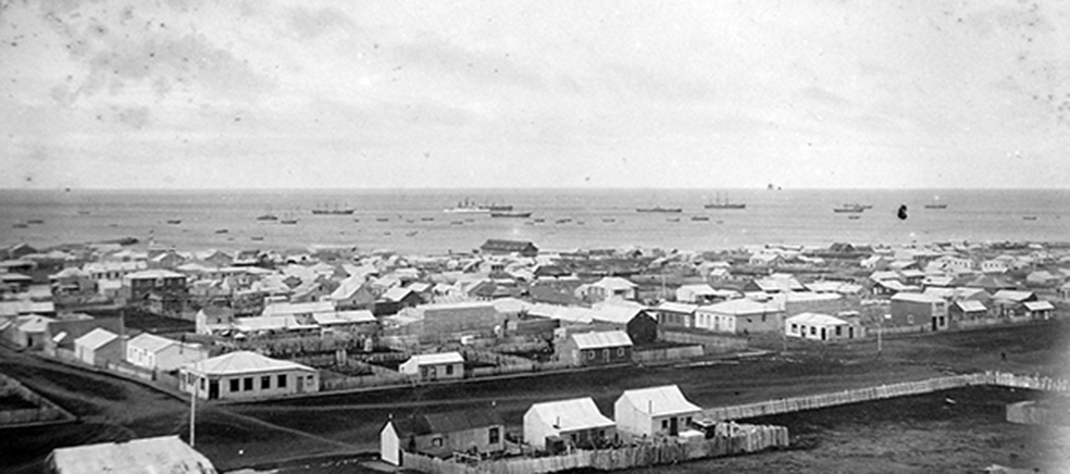 Panorámica de Punta Arenas en 1890