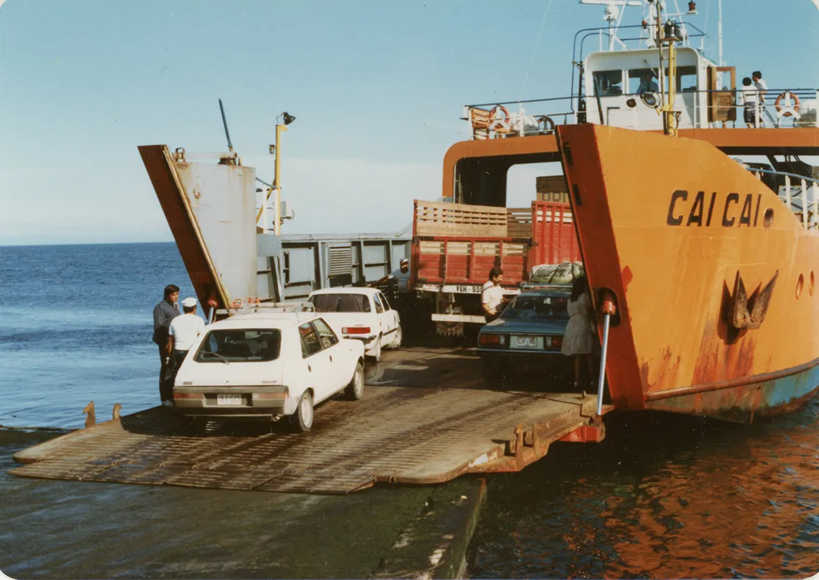Transbordo en Pargua en 1984