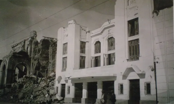 Catedral de Cauquenes y Teatro en 1939
