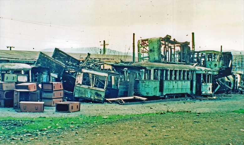 Tranvías Abandonados en Estación Yungay en 1976