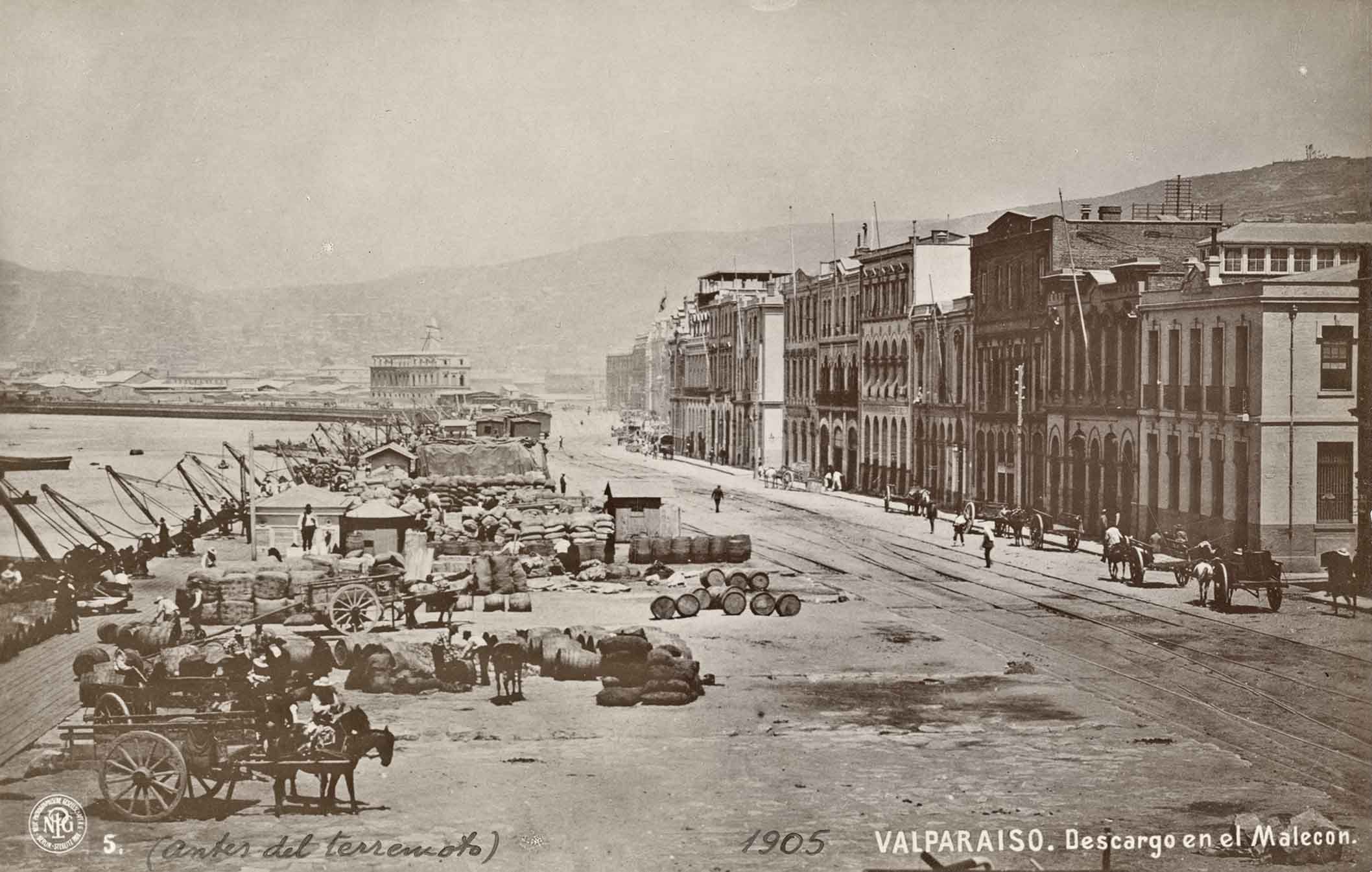 Malecón de Valparaíso en 1905
