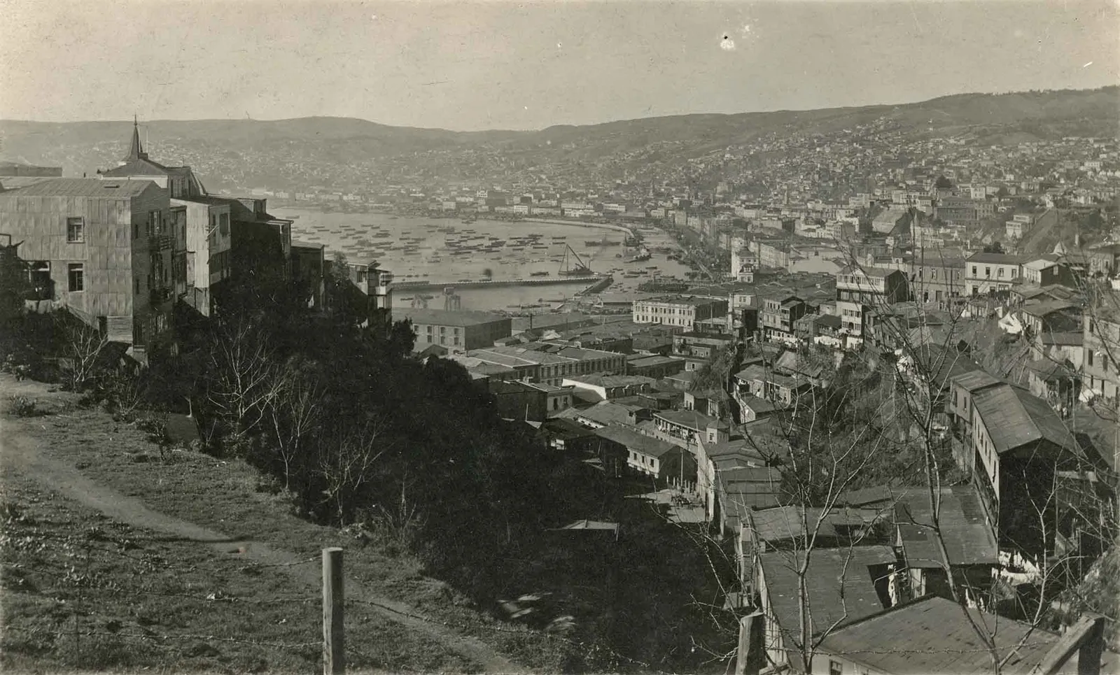 Construcción de relleno de Valparaíso en 1920