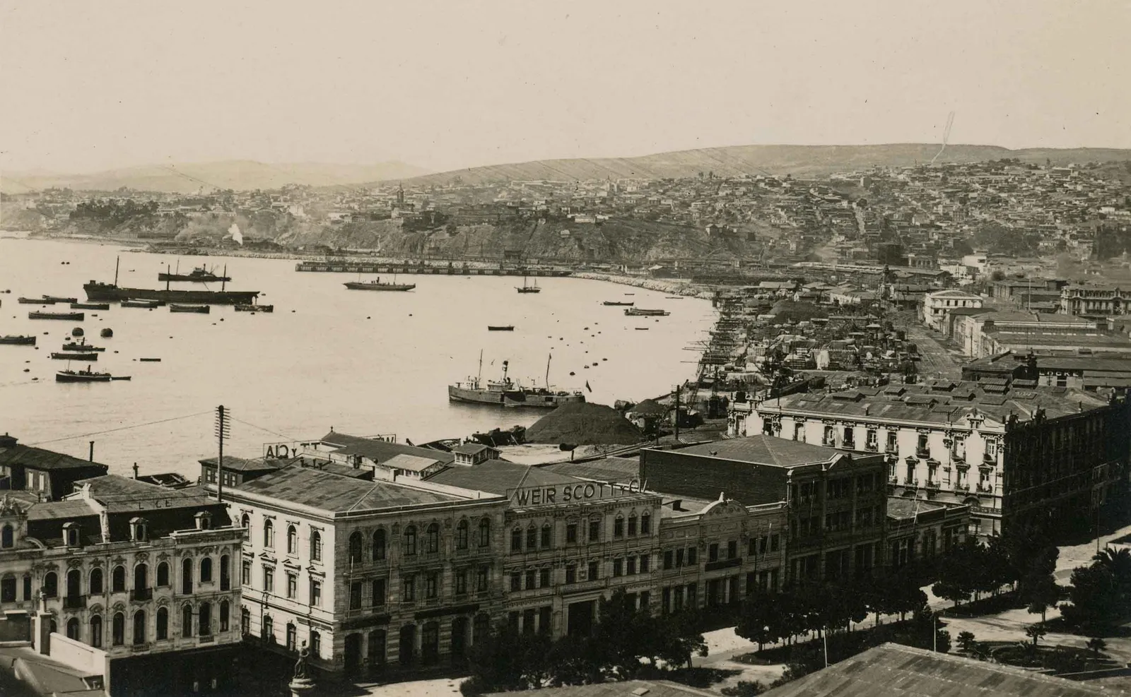 Construcción de relleno de Valparaíso en 1924