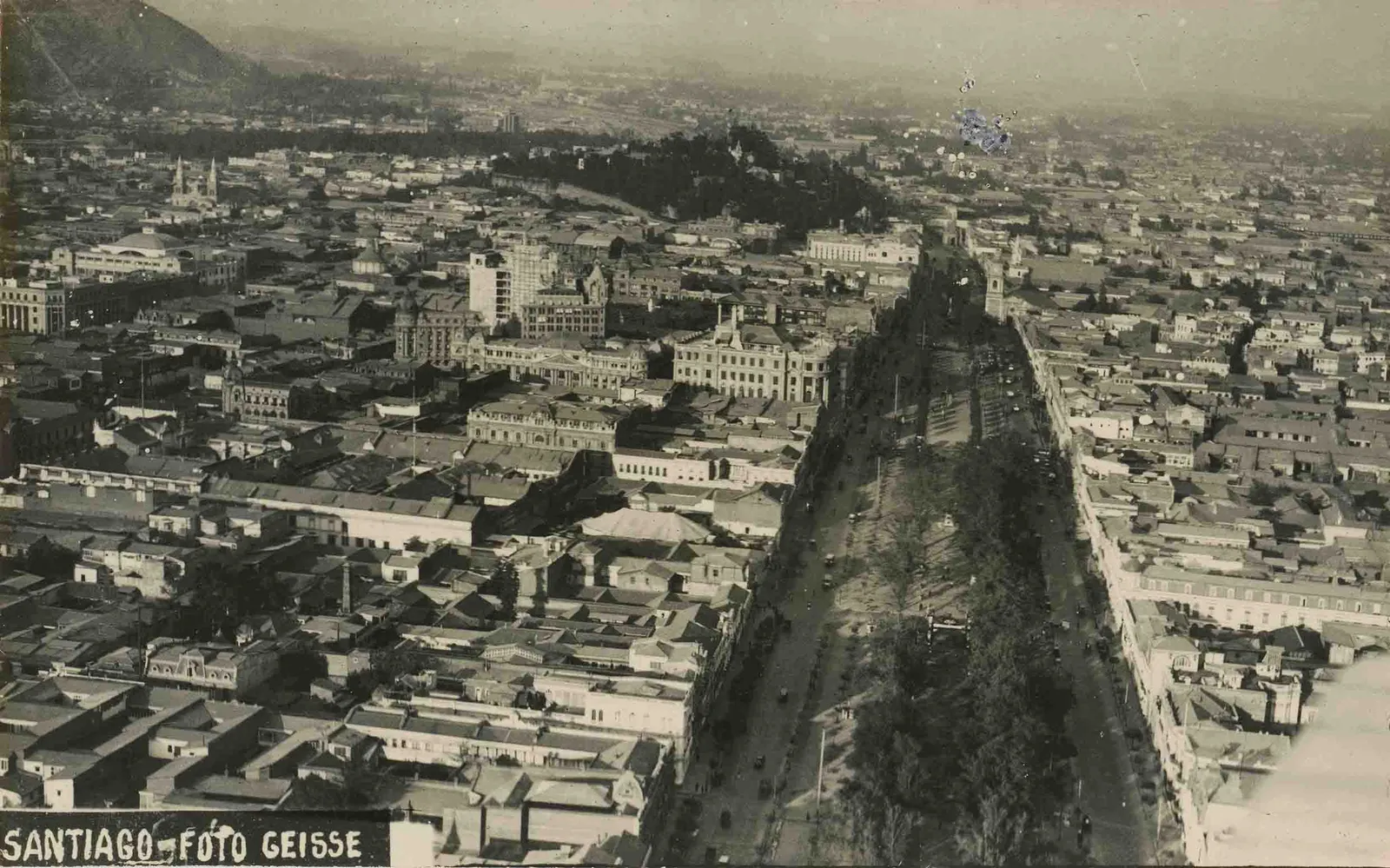 Vista aérea de Santiago ca. 1927