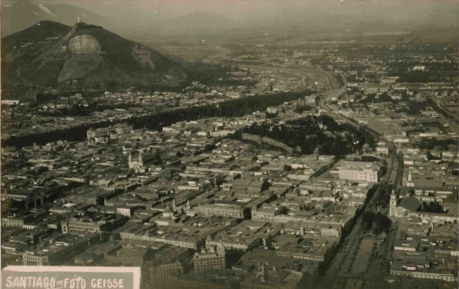 Vista aérea de Santiago ca. 1927
