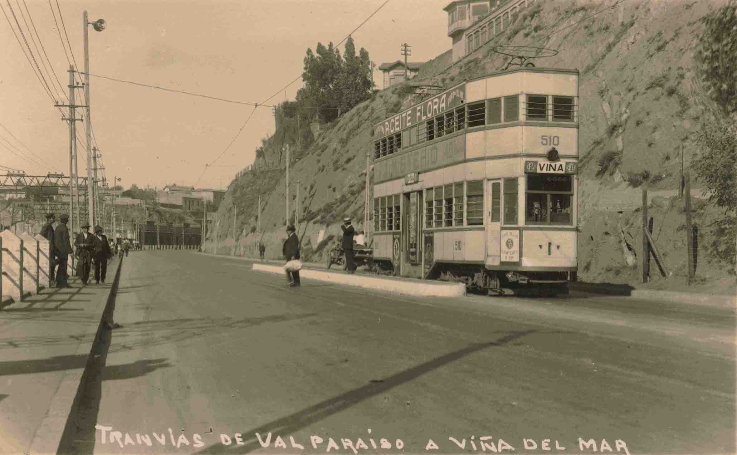 Tranvía Viña - Valparaíso, ca. 1930